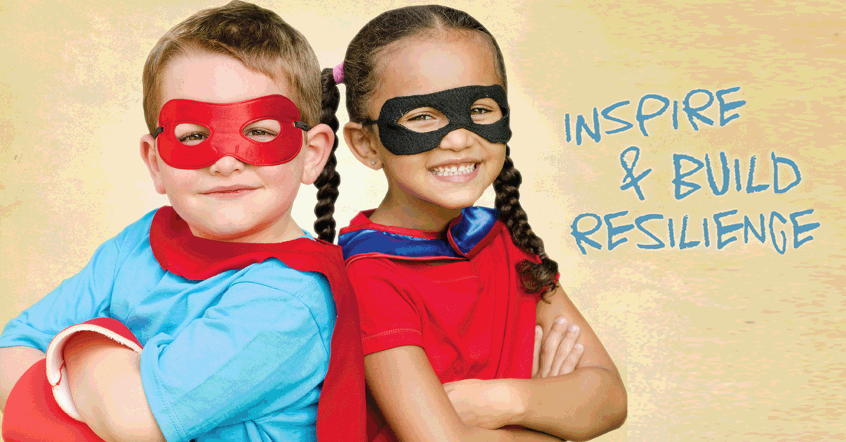 Children wearing superhero masks