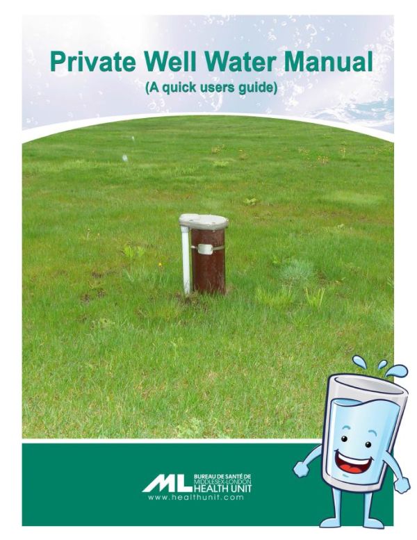 A picture of the front cover of the Private Well Water Manual